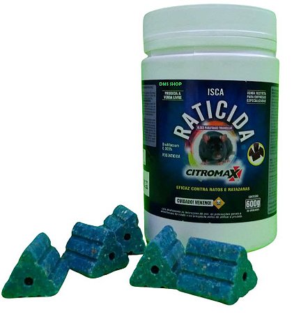 RATICIDA BLOCO AMENDOA  ISCA  DE ALTA ATRATIVIDADE 600G  CITROMAX