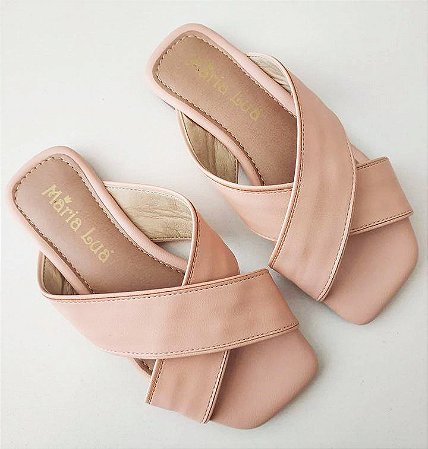 Sandália Rasteira Infantil Tiras Cruzadas Nude Maria Lua - joopeebabykids