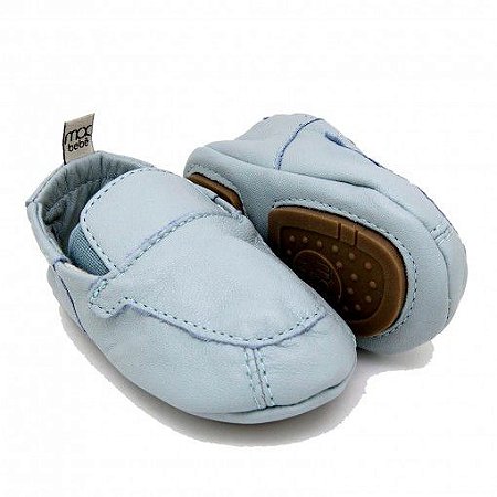 SAPATINHO MOCASSIM EM COURO PARA BEBÊ AZUL - TIAGO MAC BEBÊ - joopeebabykids