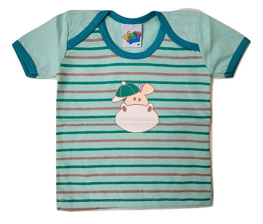 Camiseta para Bebê Verde com Bichinho | Camiseta Manga Curta Básica Bebê  Menino | Blusa Barata para Bebê - joopeebabykids