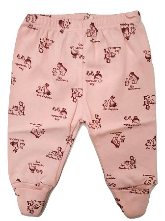 Calça Mijão ou Culote com Pezinho para Bebê Menina Estampa Bichinhos Rosa |  Compre Aqui na Joopee Baby - joopeebabykids