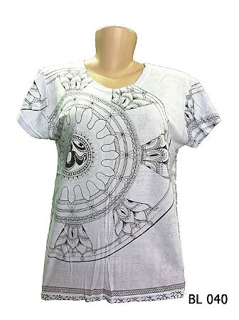 Camiseta mandala feminina Clearance