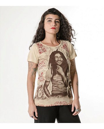 T-shirt Indiana Feminina Bob Marley e The Wailers