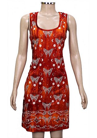 Vestido Indiano Regata Metamorfose Tie-Dye Laranja