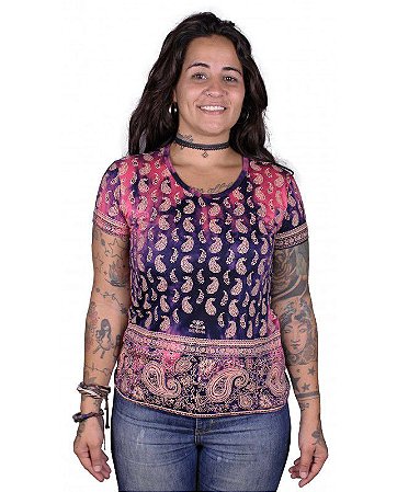 Baby Look Indiana Feminina Shanti Tie Dye Pink