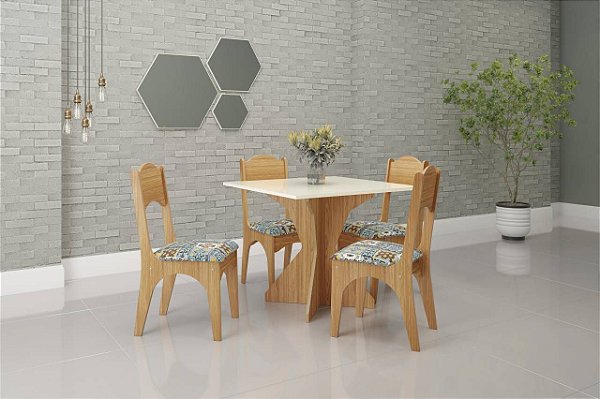 CONJUNTO DE MESA AMANDA ( 4 CADEIRAS )