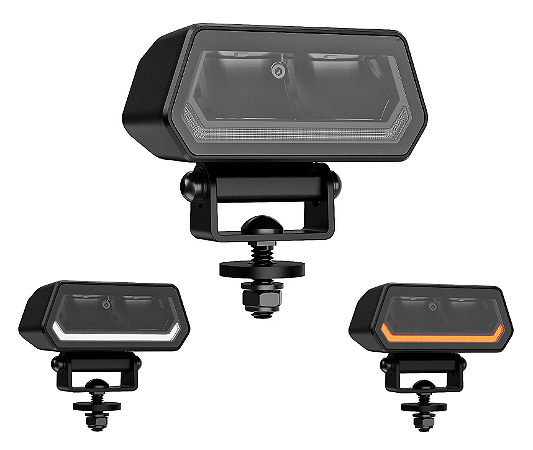 Farol Led Capô Black 20W DRL Branco e Âmbar + Capa Rígida