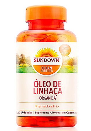Óleo de Linhaça Orgânica 1000mg Sundown 120 Cápsulas