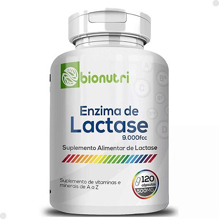 Enzima Lactase Premium 9000 Fcc 120 Capsulas - Bionutri