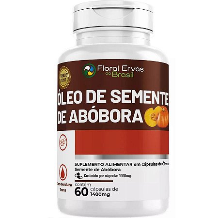 Oleo de Semente de Abobora 1400mg 60 Cápsulas - Floral Ervas