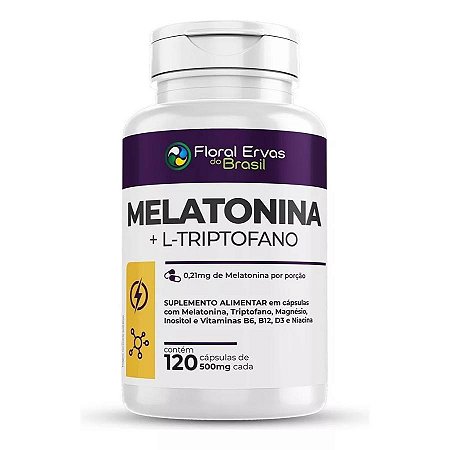 Melatonina 0,21mg + Triptofano 500mg 120 Cápsulas - Floral Ervas