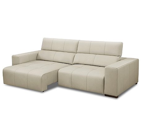 Sofá Aeternum Leather 2,30m | Couro Natural Legítimo, Reclinável e Design Atemporal para Ambientes de Luxo