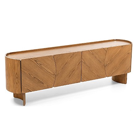 Balcão / Buffet Malta 4 Portas 2,00m – Design Curvo para Ambientes Sofisticados | Super Lançamento Lakhazza Móveis