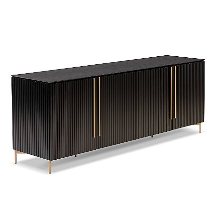 Buffet Source 4 Portas – Design Ripado Moderno e Organização Inteligente | Super Lançamento Lakhazza Móveis
