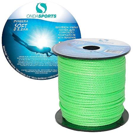 Linha Dyneema SOFT 2,2mm (100% UHMWPE) Onda Sports (Verde)