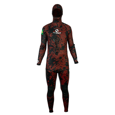 ROUPA ONDA SPORTS NEOPRENE JAKO 5MM CAMO RED - M