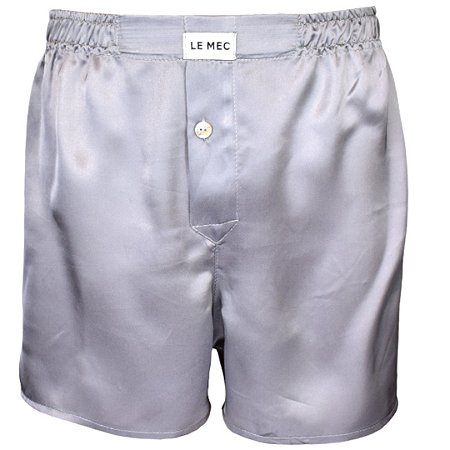 Cueca Samba Canção SEDA cinza prata TORONTO  100% seda pura