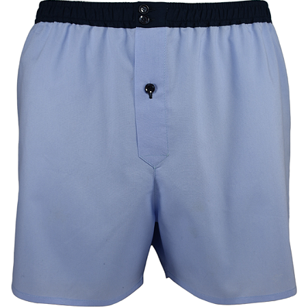 Cueca Samba Canção Azul  Claro Cós Azul  Marinho -  BERNA  - 100% algodão