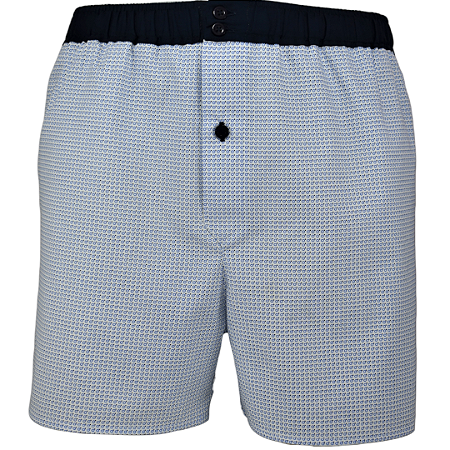 Cueca Samba Canção Estampa Gravata Tons Azuis Cós Azul Marinho -  POMPÉIA  - 100% algodão