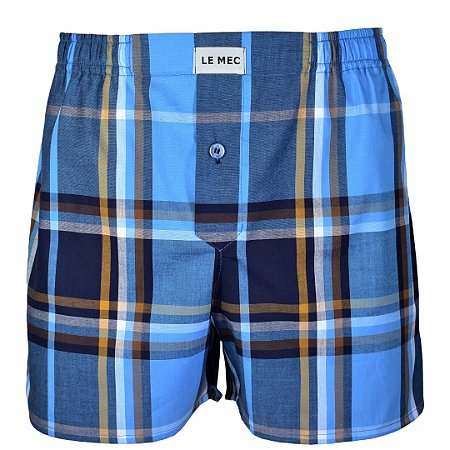 Cueca Samba Canção Xadrez Azul  - DUBAI  -  100% algodão
