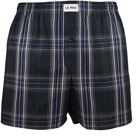 Cueca  Samba Canção Xadrez fundo preto - OXFORD -   100% algodão
