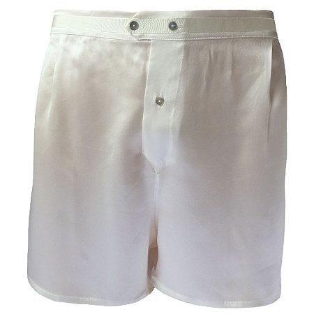 Cueca samba canção SEDA branca pregas -  MADRID 100% seda pura
