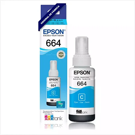 Garrafa de Tinta Original Epson T664320 Ciano 70ml