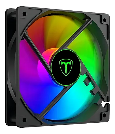 Cooler T-Dagger 120mm Rainbow Preto Ventoinha LED RGB 34.9CFM 1200RPM