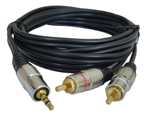 Cabo P2 Rca 2m Estéreo Auxiliar Blindado Premium