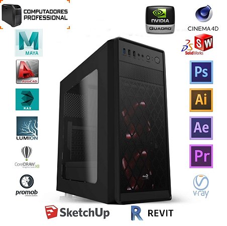 COMPUTADOR PROFESSIONAL MK i5 10400F H410M 8GB SSD 240GB GABINETE PIXXO FONTE 600W PLACA DE VIDEO QUADRO P400 2GB