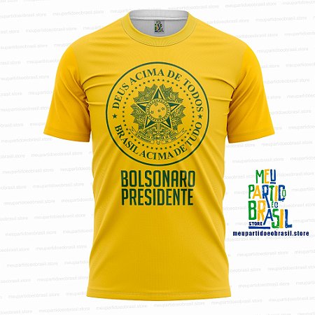 CAMISETA BOLSONARO BRASÃO REPÚBLICA - Meu Partido é o Brasil