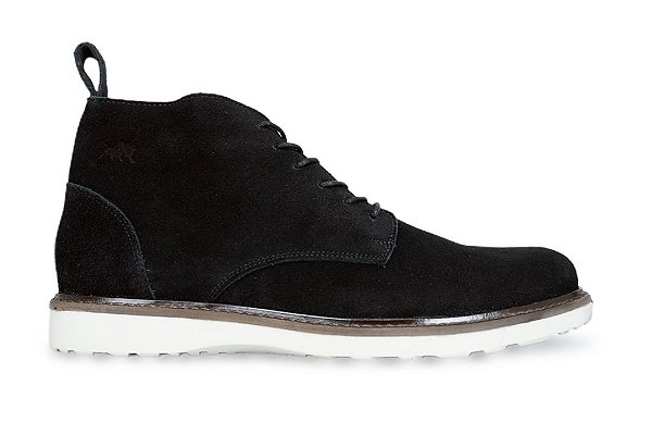 Bota Masculina Cano Médio Couro Camurça Preto Barcelona Design | Ankle Bull