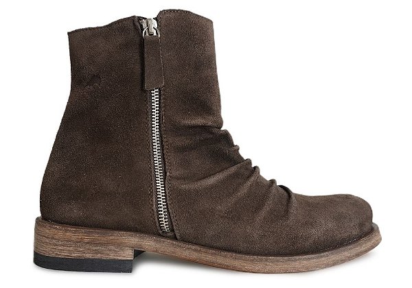 Bota Chelsea Masculina Zíperes Laterais Couro Camurça Marrom Barcelona Design | Holly Bull