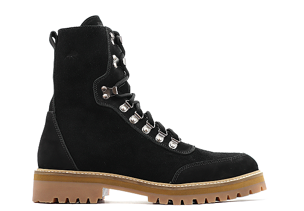 Bota Masculina Cano Alto Couro Nobuck Preto Barcelona Design | Desert Bull