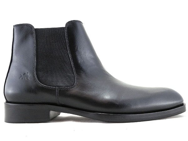 bota chelsea preta couro