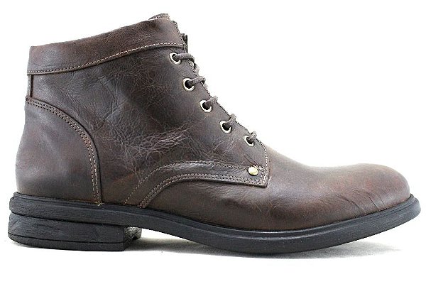 bota masculina cano curto couro