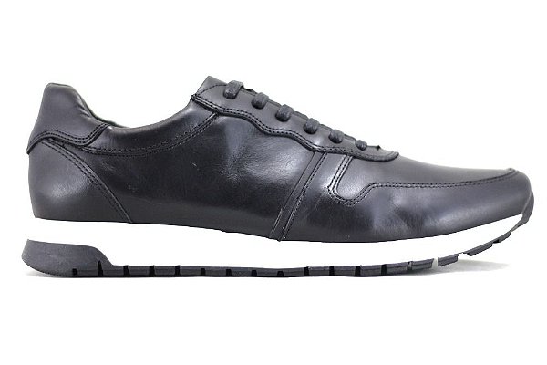 tenis jogging masculino couro