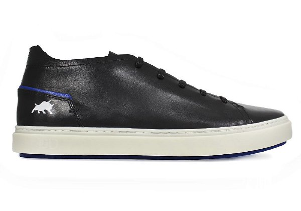 tenis casual masculino couro preto