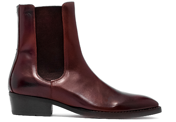 Bota Chelsea Masculina Cano Alto Couro Whisky Barcelona Design