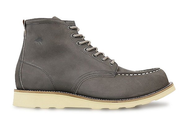 Bota Masculina Moc Toe Cano Médio Couro Nobuck Cinza Titânio Barcelona Design | American Bull