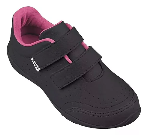 Tênis Infantil Feminino Pampili Honey Escolar Preto/Pink