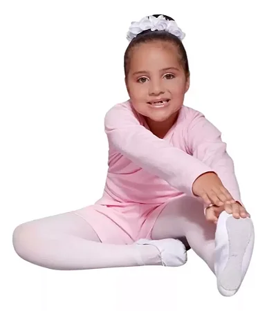 Sapatilha Ballet Infantil Meia Ponta Menina Balé Rosa \preta