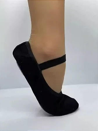 Sapatilha Ballet Infantil Meia Ponta Menina Balé Preta