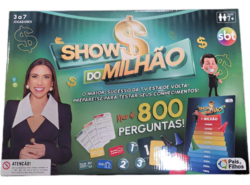 Jogo Show do Milhão de Tabuleiro SBT Mais de 800 Perguntas