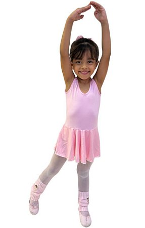 Collant Regata com saia embutida, Ballet - Rosa/Preto
