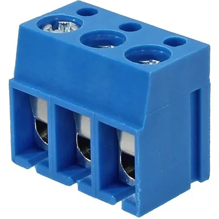 Borne KRE Metaltex 3 vias - Passo 5mm - Altura de 12,5mm - Azul