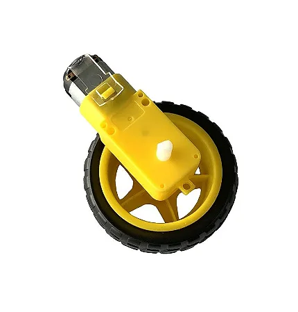 Motor DC 3-6V com Caixa de Redução e Eixo Duplo + Roda 68mm