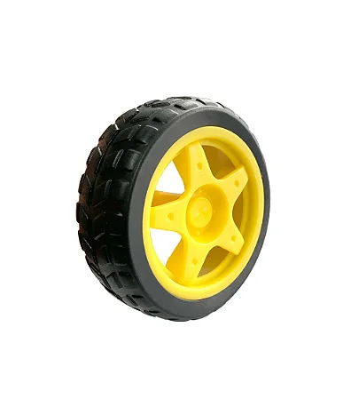 Roda / Pneu 68mm para Carrinho Chassi Robótica