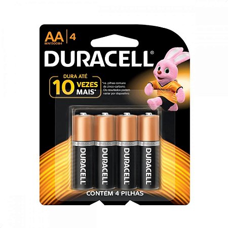 Pilha alcalina AA Duracell - 4,50/ cada