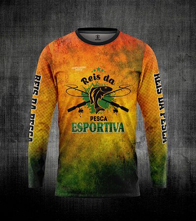 Camiseta manga longa com estampa de pesca